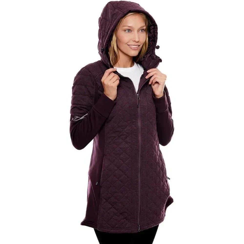Be Boundless Thermo-Lock Melange Quilted Jacket Maroon Size S